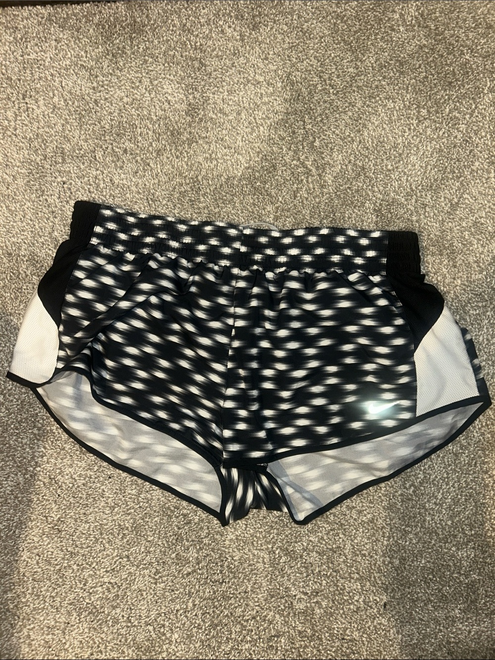 Black & White Patterned Women's Athletic Shorts